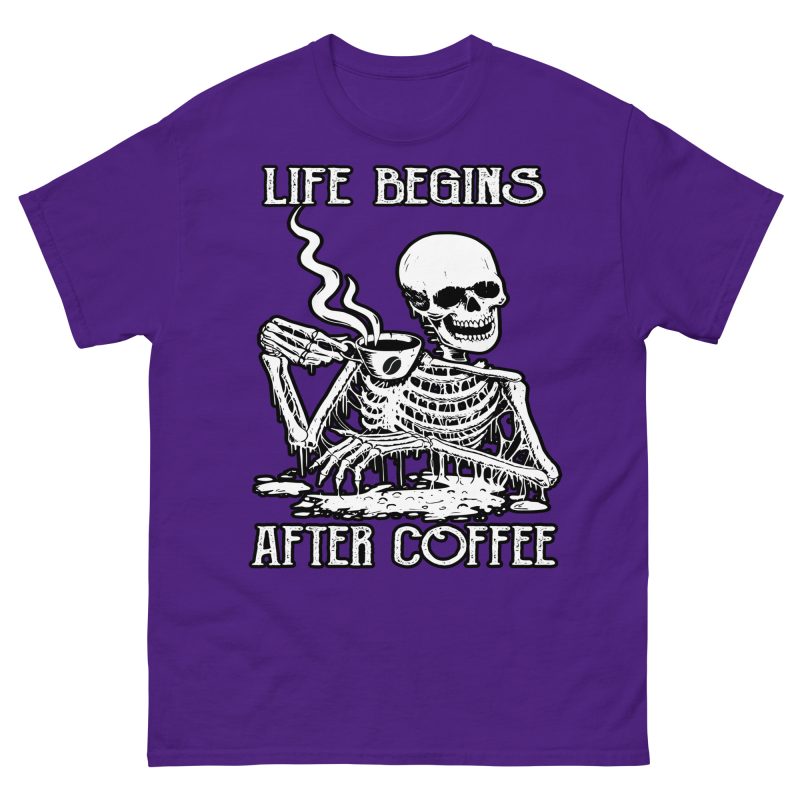 SKULLS - Life Begins After Coffee T-shirt - Bild 4