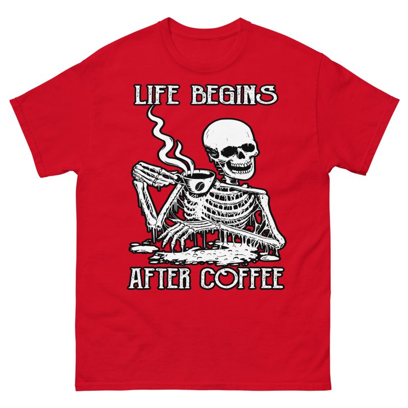 SKULLS - Life Begins After Coffee T-shirt - Bild 5