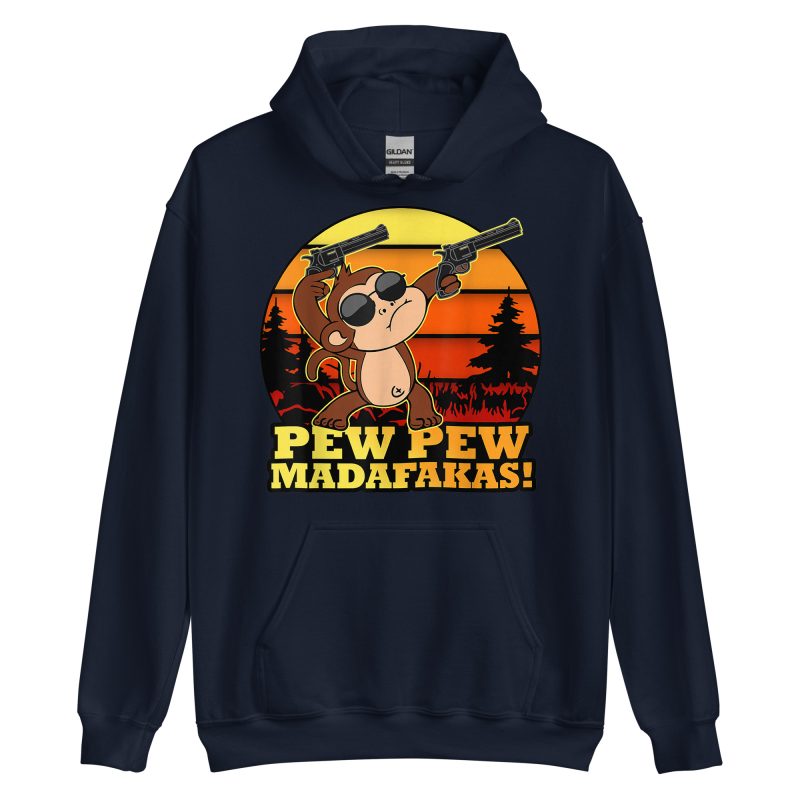 FUNNY - Pew Pew Monkey Hoodie - Bild 3
