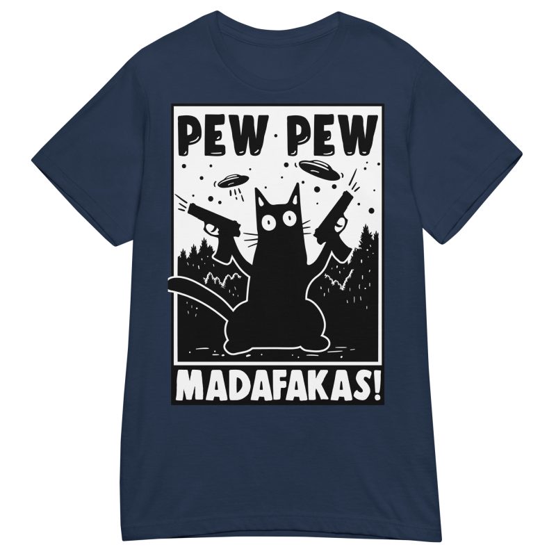 CATS - Pew Pew Cartoon Dam T-shirt - Bild 3