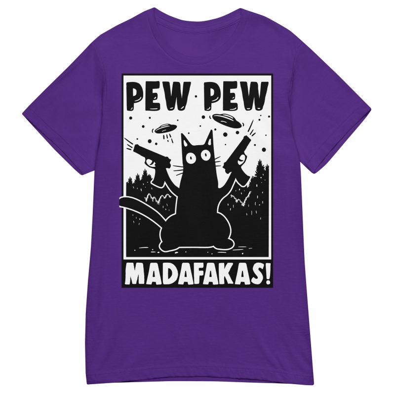 CATS - Pew Pew Cartoon Dam T-shirt - Bild 4