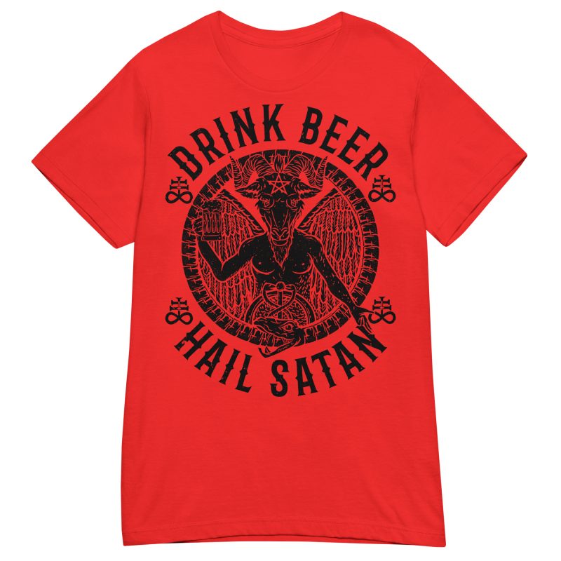 ALKOHOL - Drink Beer, Hail Satan Dam T-shirt - Bild 3