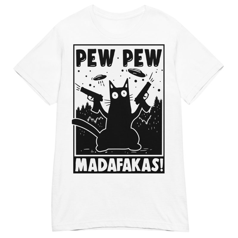 CATS - Pew Pew Cartoon Dam T-shirt - Bild 11