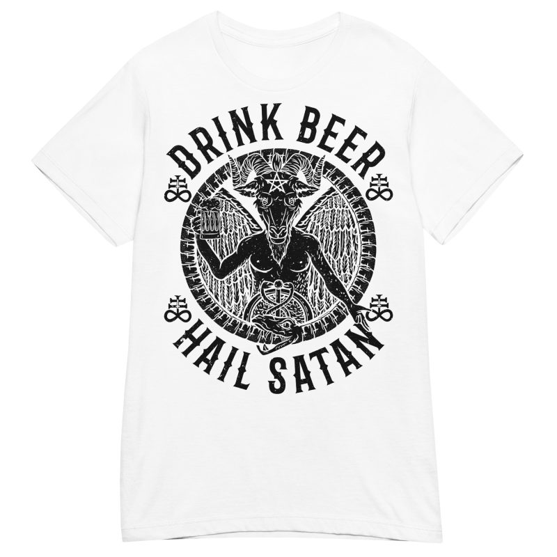 ALKOHOL - Drink Beer, Hail Satan Dam T-shirt - Bild 9