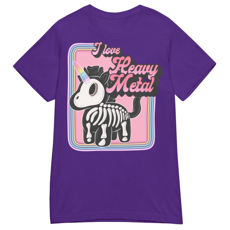 UNICORNS - I Love Heavy Metal Dam T-shirt - Bild 3